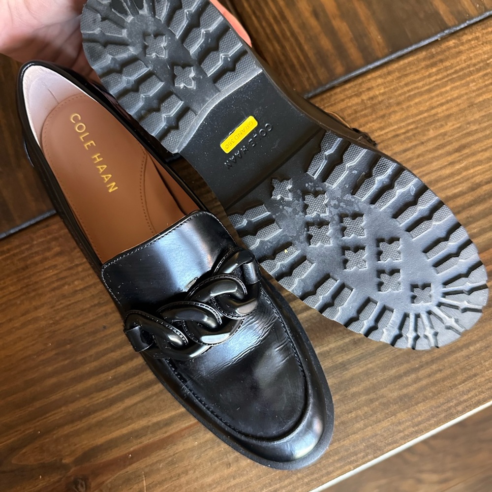 Cole Haan Geneva Chain Leather Loafers - Picture 5 of 6